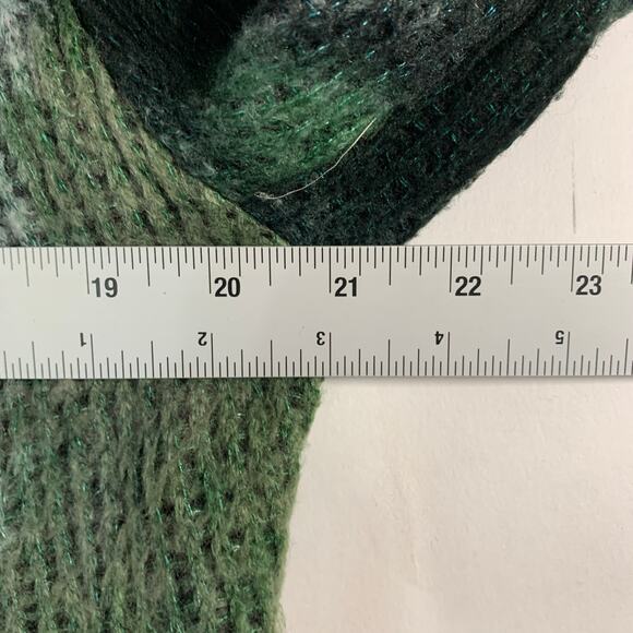 Alberto Makali L Green Black Sweater Jacket Cardigan Faux Leather Detail - Picture 7 of 8